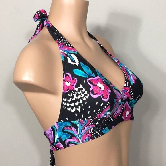 Anne Cole black floral bikini. XS. NWT - Picture 11 of 14